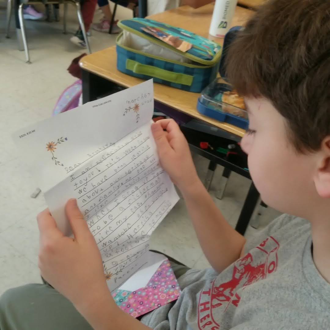 Reading my friends letter